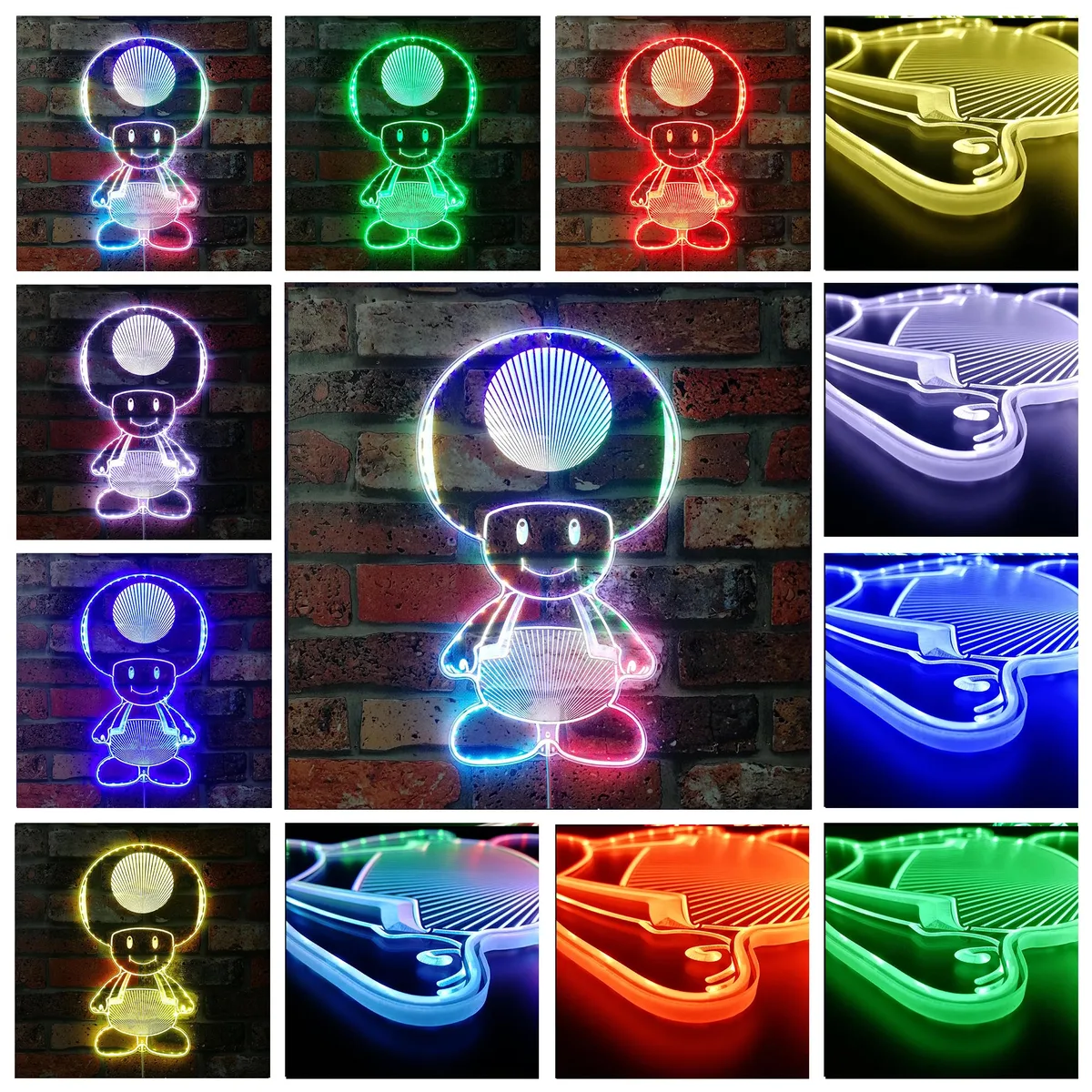 Super Mario Bros Mushroom Toad RGB LED Sign