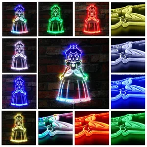 Super Mario Bros Princess Peach 2 RGB LED Sign