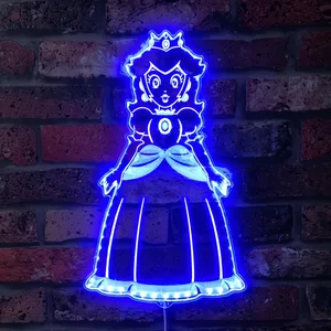 Super Mario Bros Princess Peach 2 RGB LED Sign