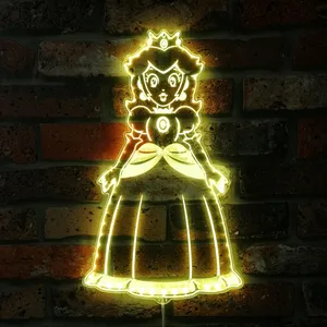 Super Mario Bros Princess Peach 2 RGB LED Sign
