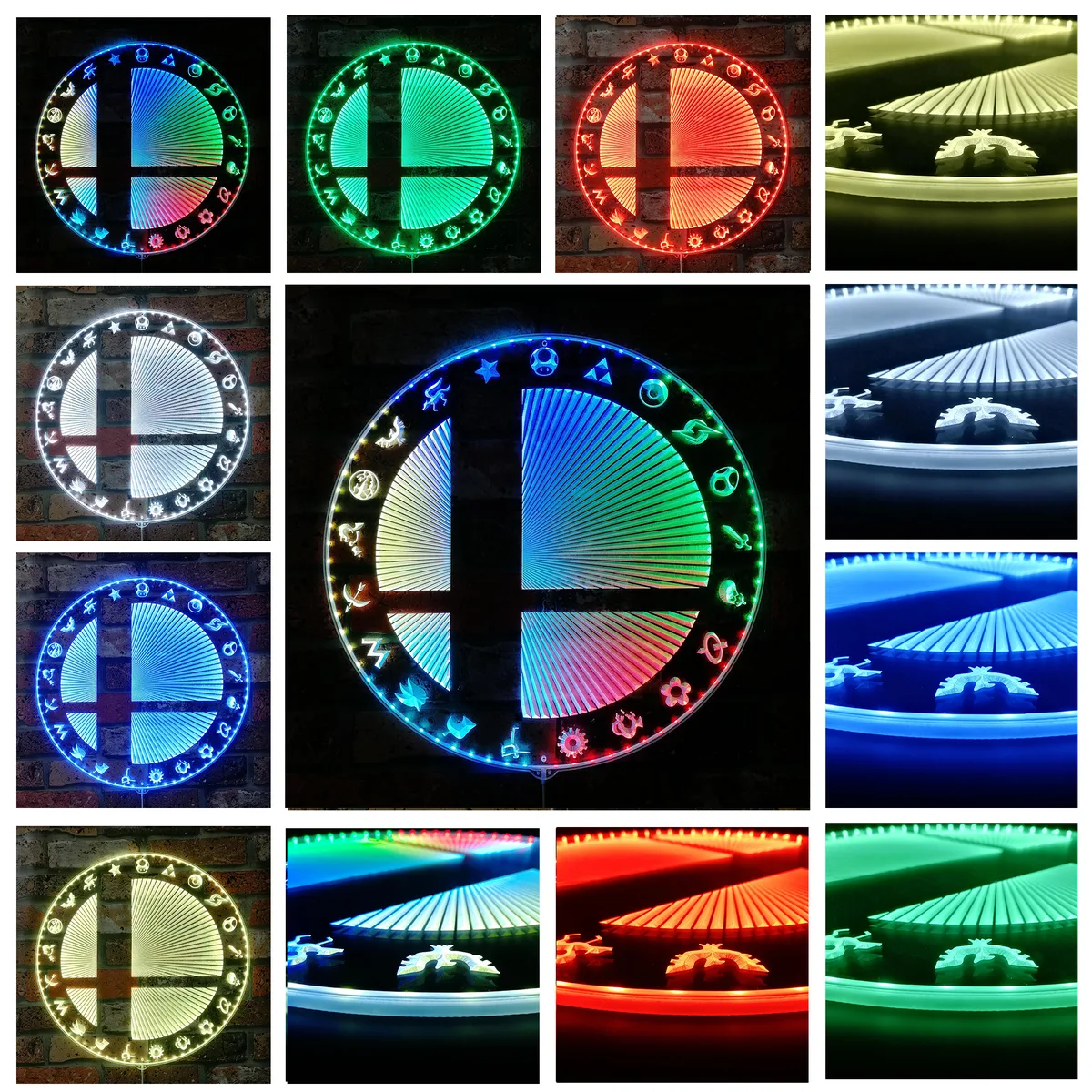 Super Smash Bros Logo RGB LED Sign