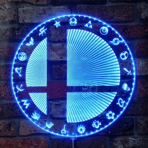 Super Smash Bros Logo RGB LED Sign