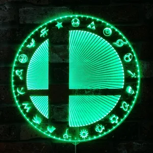 Super Smash Bros Logo RGB LED Sign