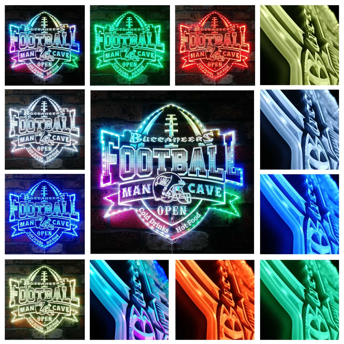 Tampa Bay Buccaneers Man Cave RGB LED Sign