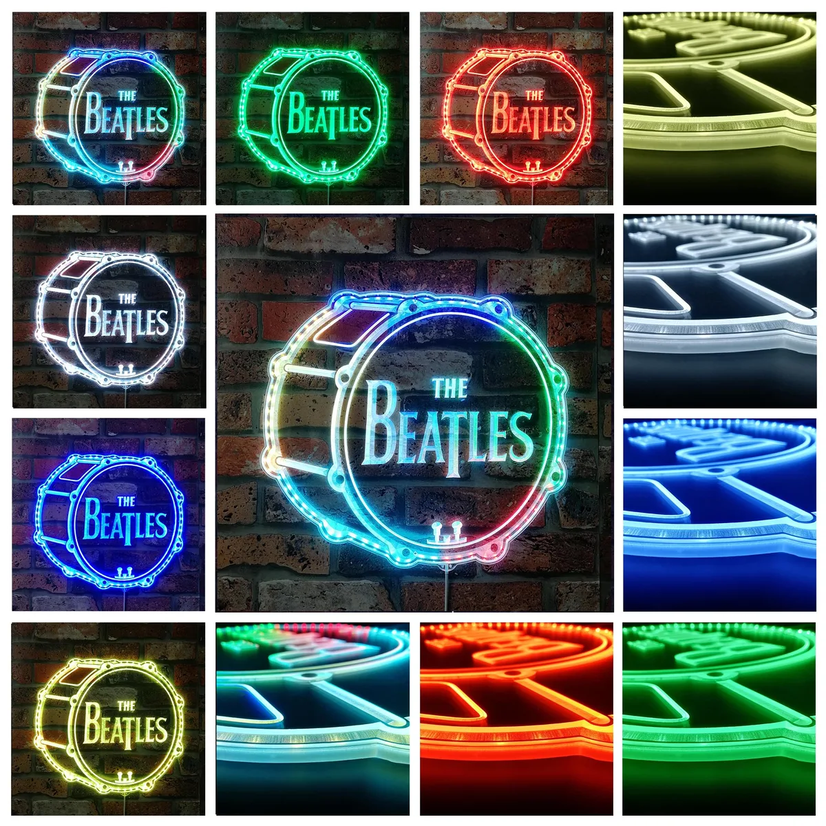 The Beatles Drum Logo RGB LED Sign