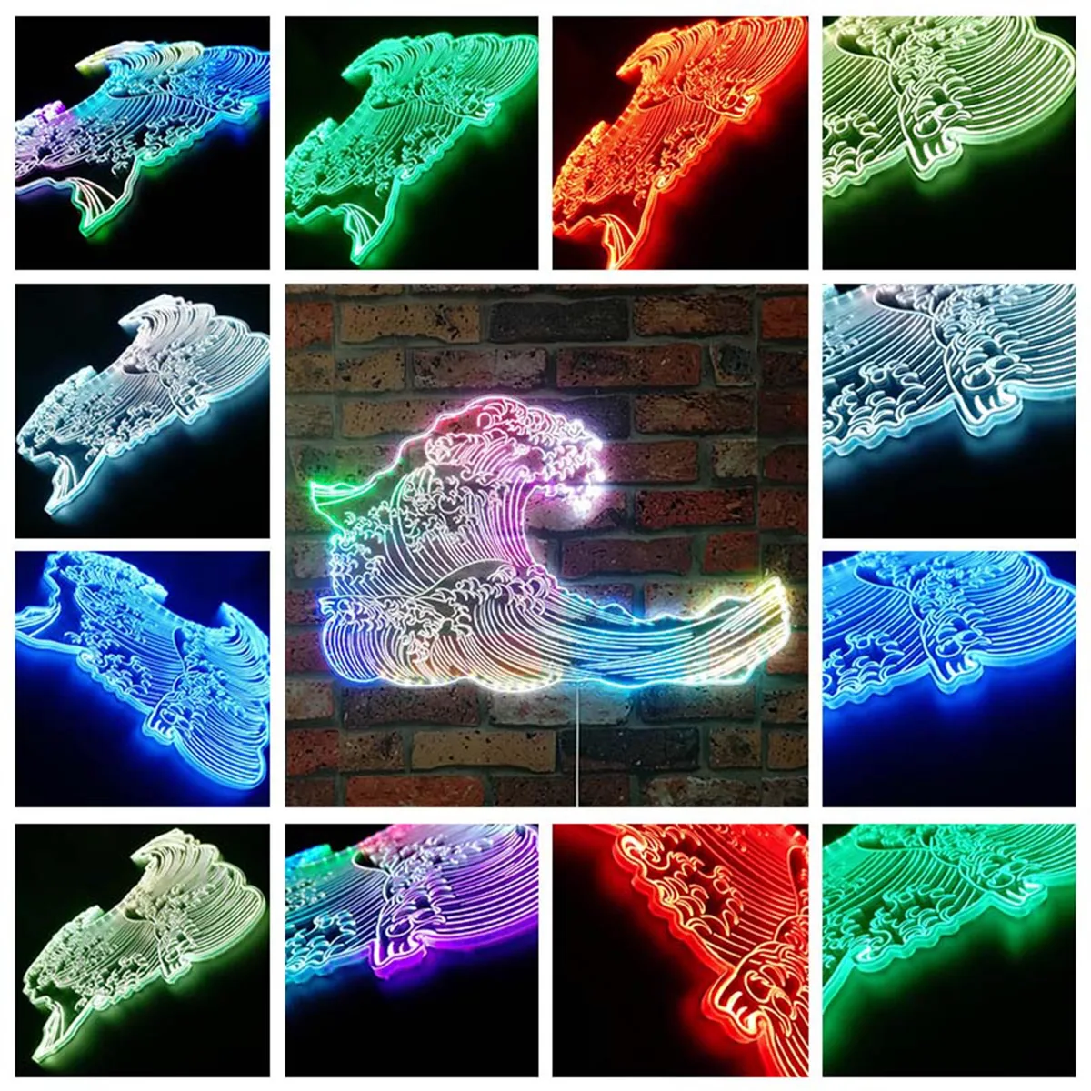 The Great Wave Off Kanagawa Japanese Art RGB LED Sign