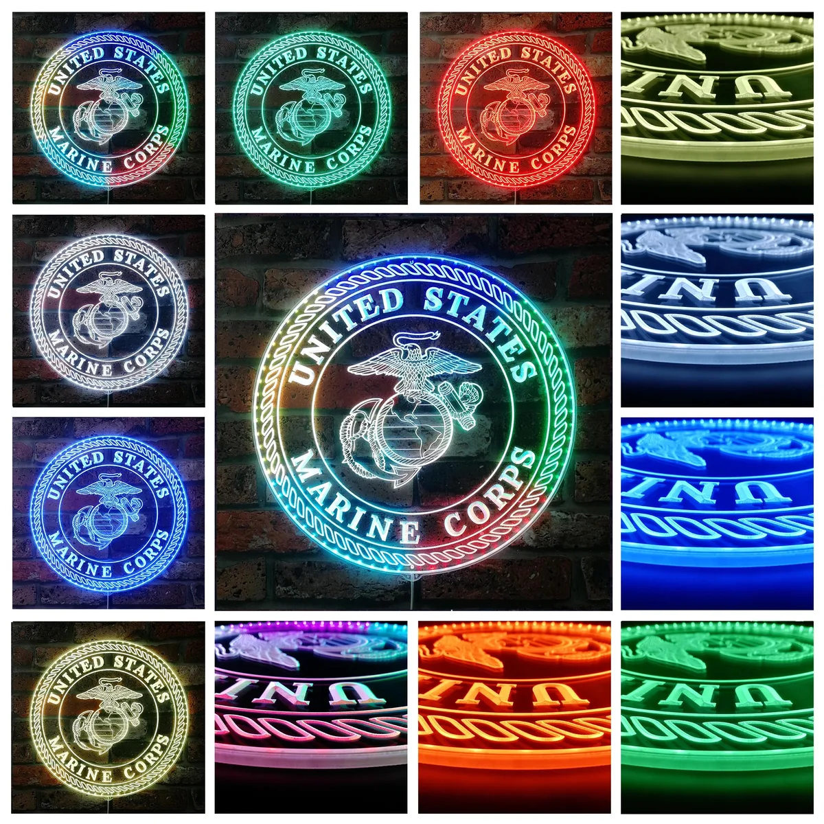 United States Marine Corps Logo RGB LED Sign