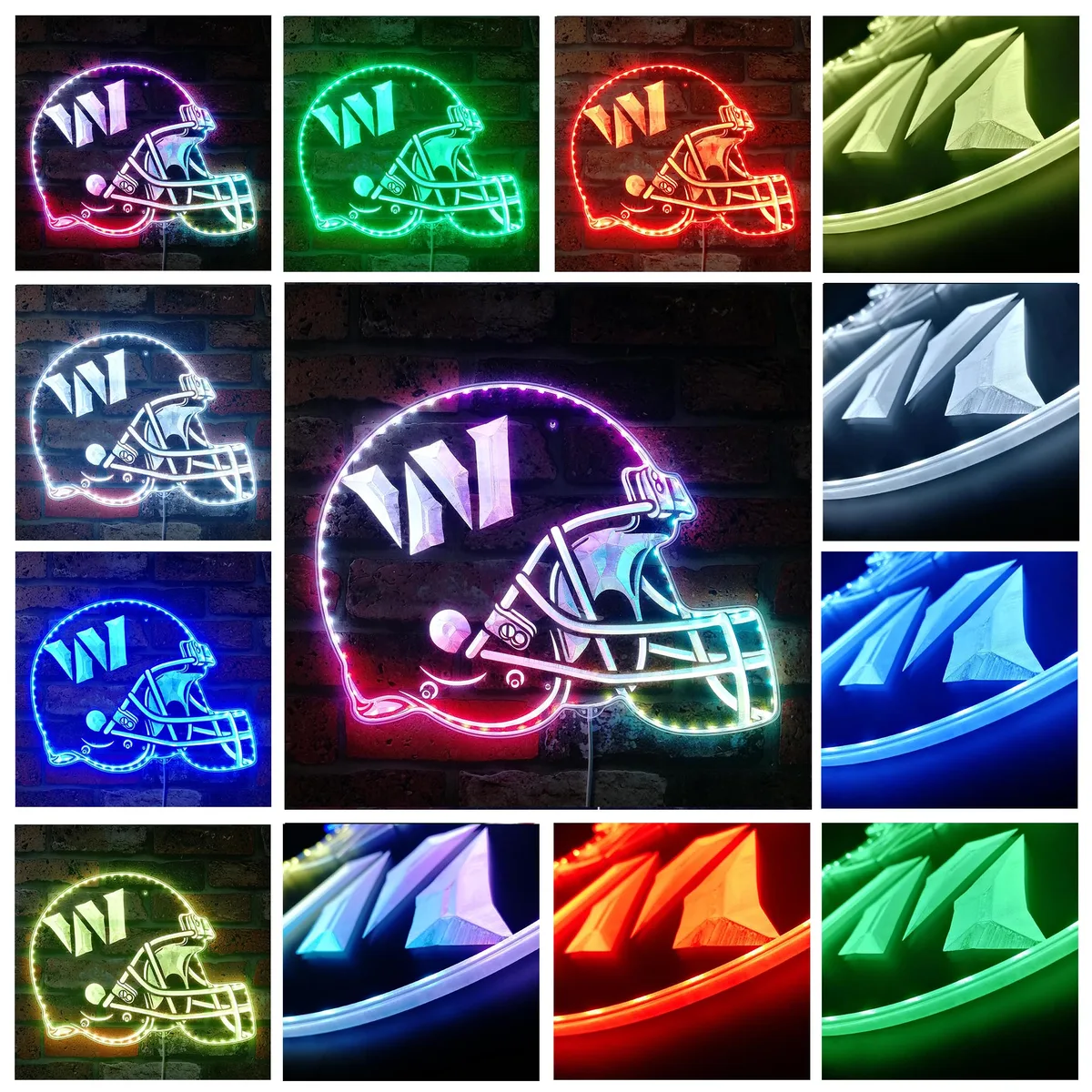 Washington Commanders Helmet Logo RGB LED Sign
