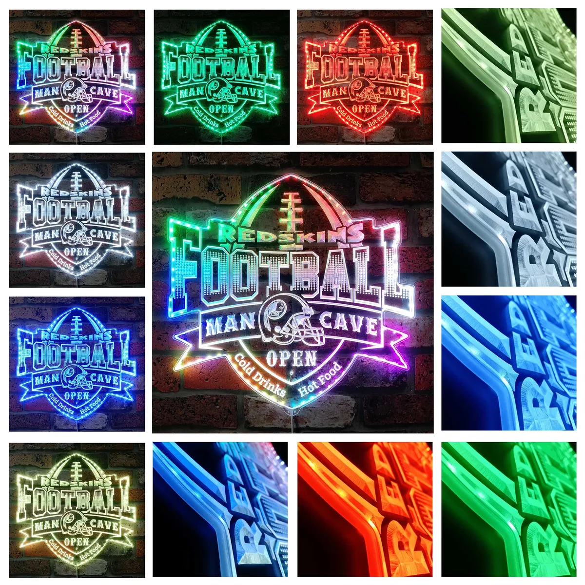 Washington Redskins Man Cave RGB LED Sign