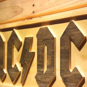 AC/DC Let There Be Rock Wood Sign