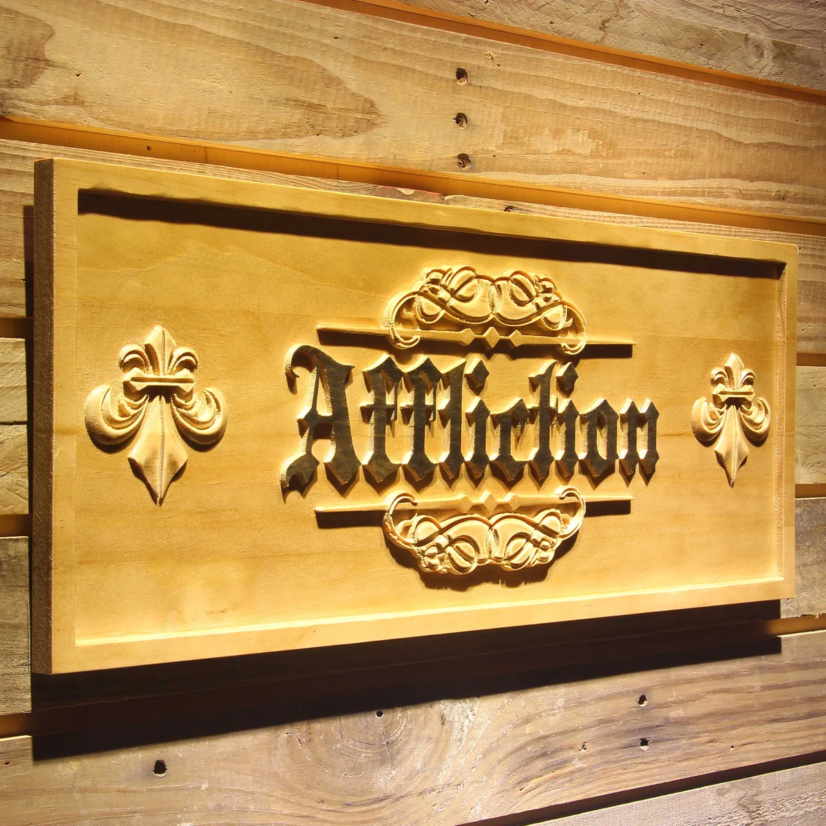 Affliction Wood Sign