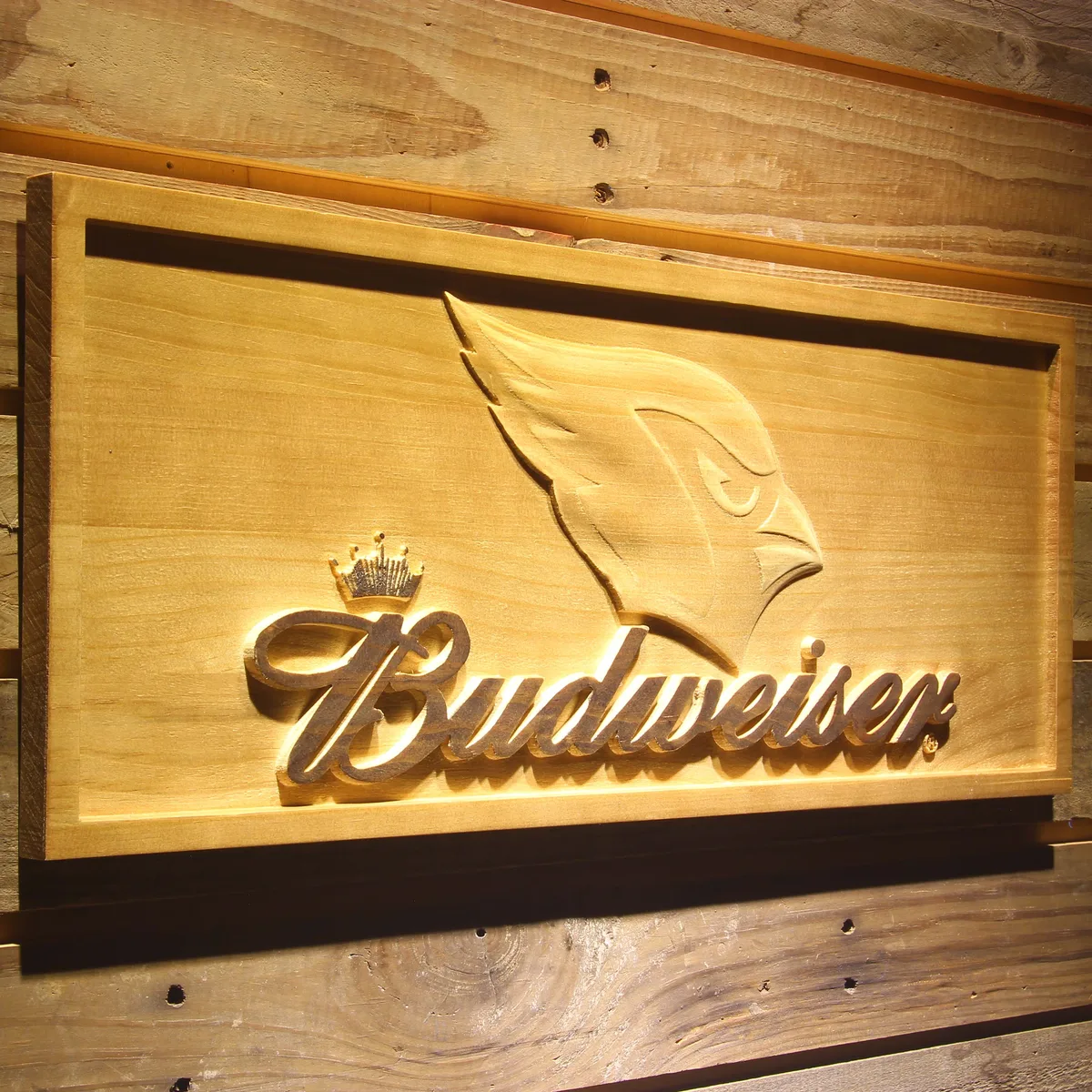Arizona Cardinals Budweiser Wood Sign