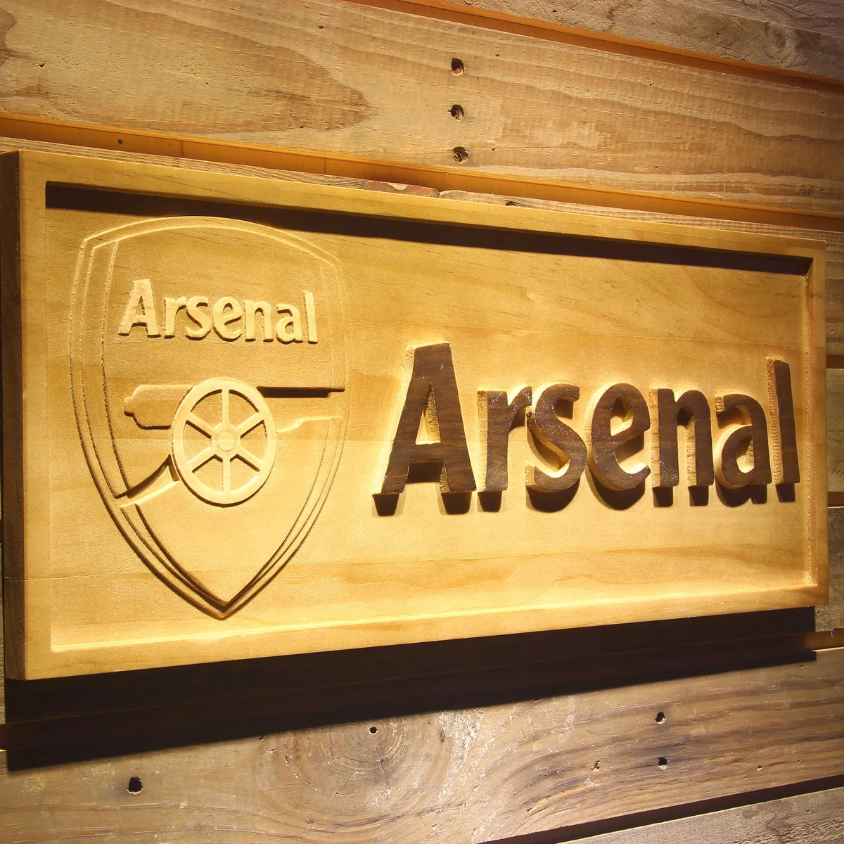 Arsenal FC Wood Sign