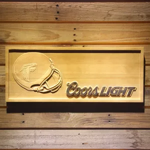 Atlanta Falcons Coors Light Helmet Wood Sign
