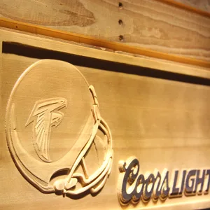 Atlanta Falcons Coors Light Helmet Wood Sign