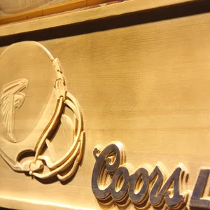 Atlanta Falcons Coors Light Helmet Wood Sign