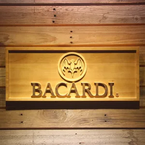 Bacardi Logo Wood Sign