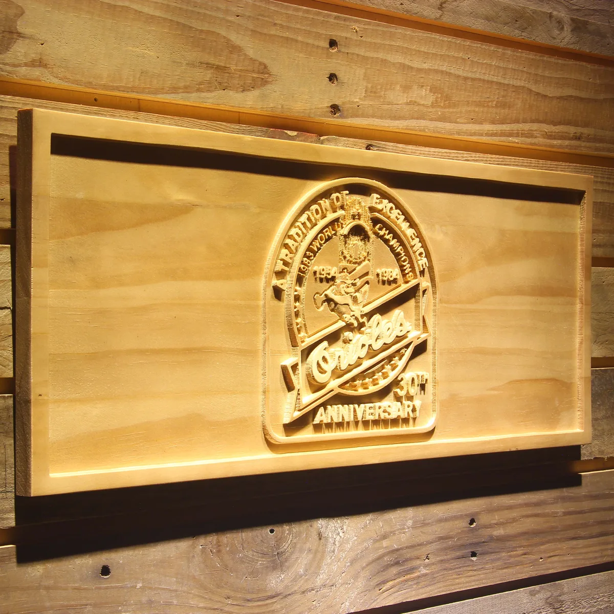 Baltimore Orioles 30th Anniversary Logo Wood Sign - Legacy Edition