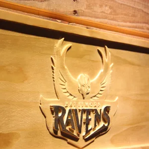 Baltimore Ravens 1996-1998 Logo Wood Sign - Legacy Edition
