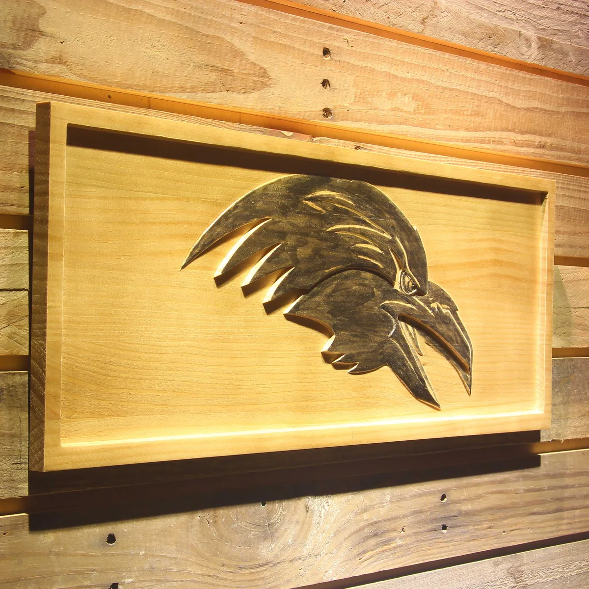 Baltimore Ravens 1996-1998 Raven Head Wood Sign - Legacy Edition