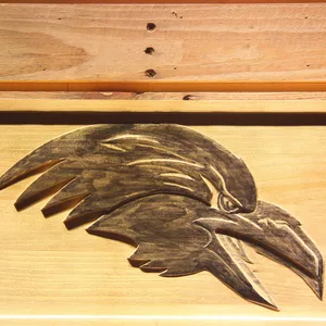 Baltimore Ravens 1996-1998 Raven Head Wood Sign - Legacy Edition