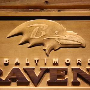 Baltimore Ravens 2 Wood Sign