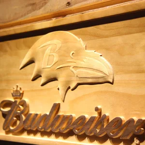 Baltimore Ravens Budweiser Wood Sign