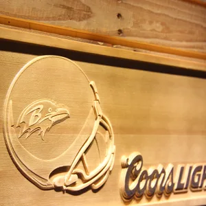 Baltimore Ravens Coors Light Helmet Wood Sign