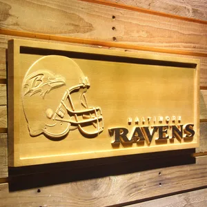 Baltimore Ravens Helmet Wood Sign