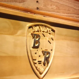 Baltimore Ravens Shield Logo Wood Sign