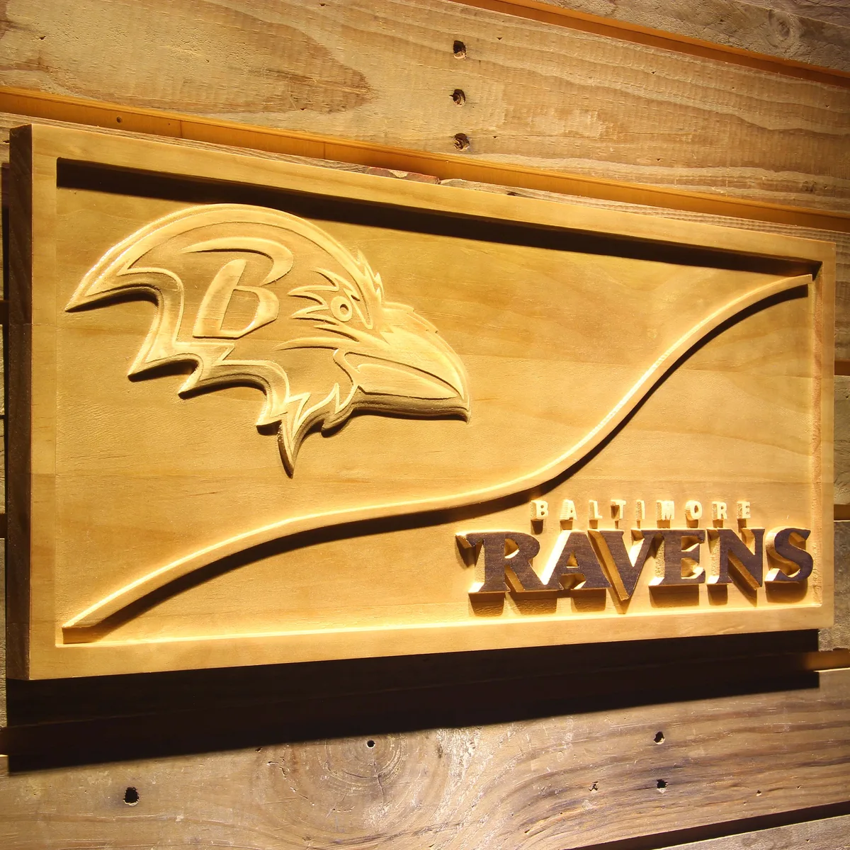 Baltimore Ravens Split Wood Sign