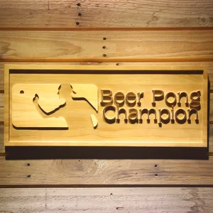 Beer Pong Champion Wood Sign