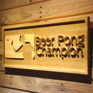 Beer Pong Champion Wood Sign