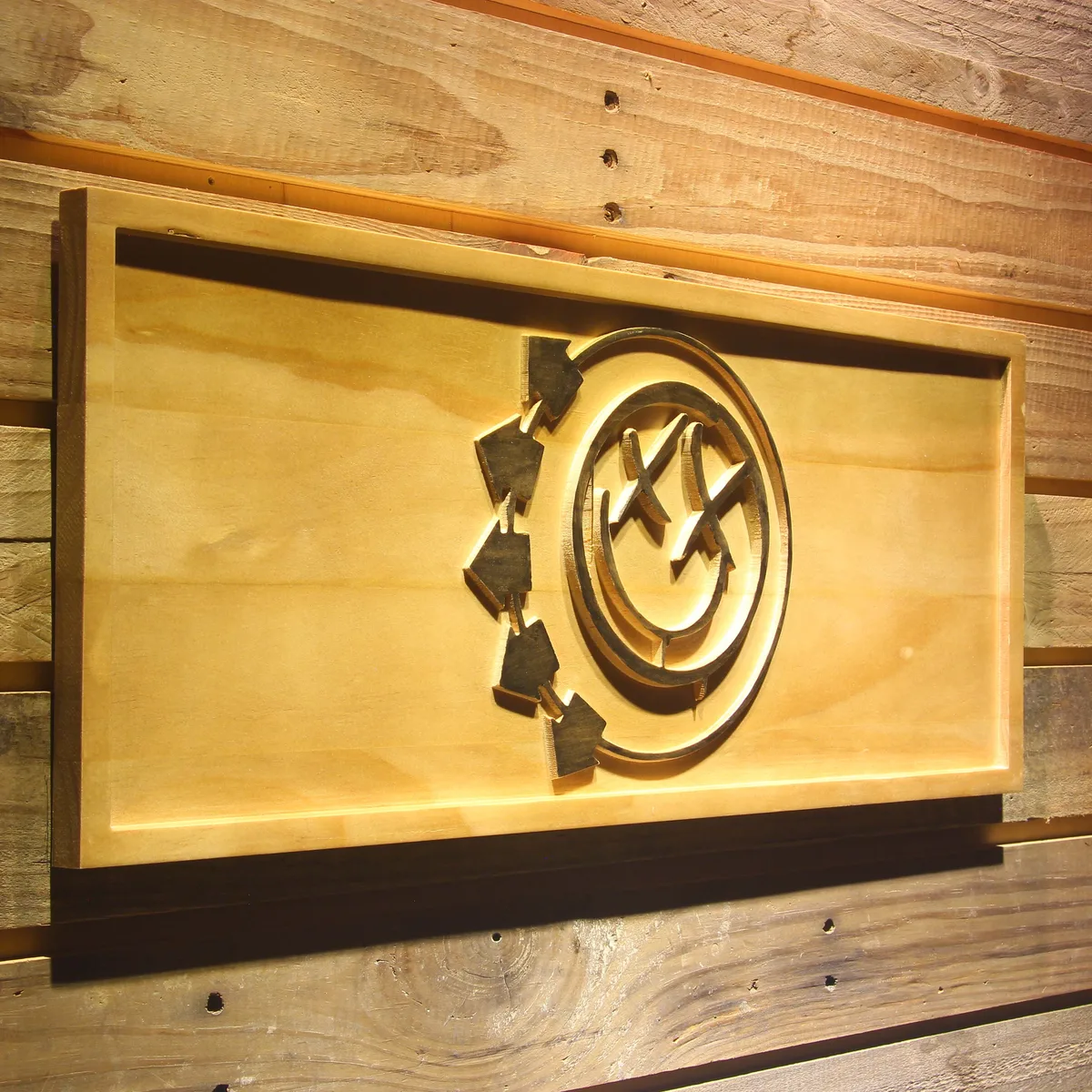 Blink 182 Smiley Wood Sign
