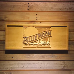 Blue Moon Old Logo Wood Sign