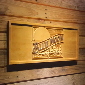 Blue Moon Old Logo Wood Sign