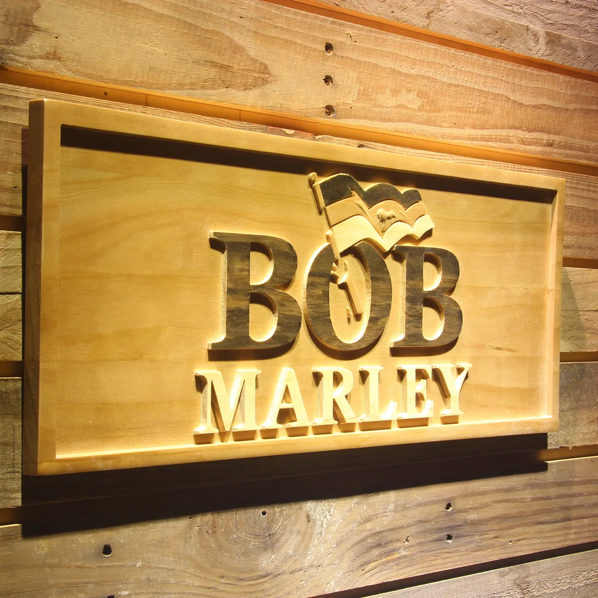 Bob Marley Wood Sign