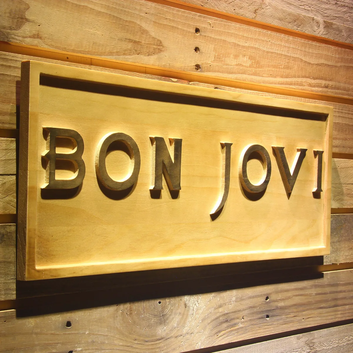 Bon Jovi Wood Sign
