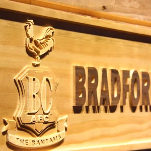 Bradford City AFC Crest Wood Sign