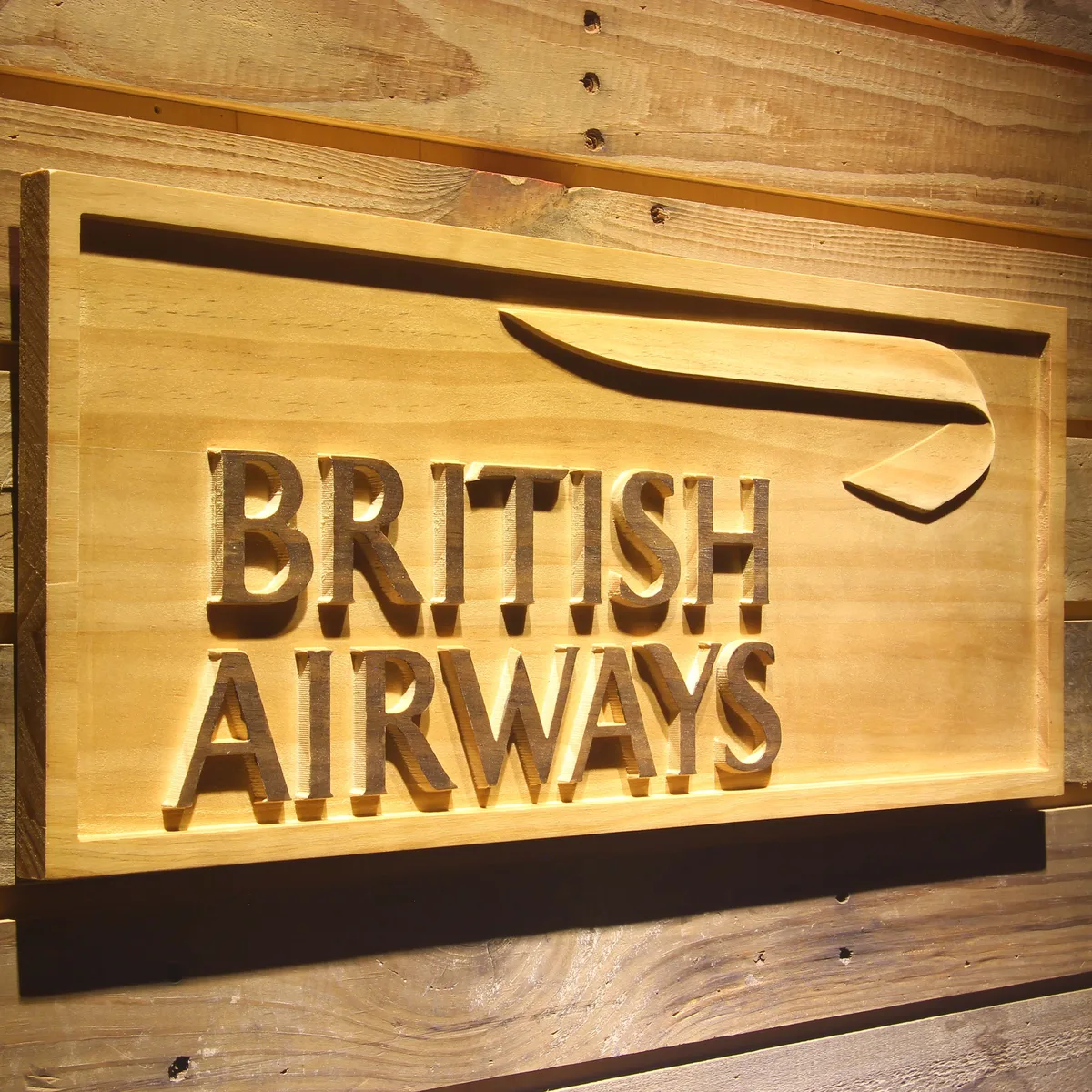 British Airways Wood Sign