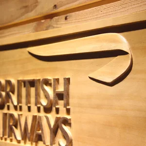 British Airways Wood Sign
