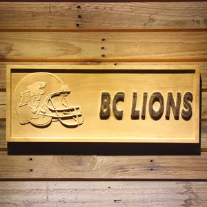 British Columbia Lions Helmet Wood Sign - Legacy Edition