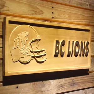 British Columbia Lions Helmet Wood Sign - Legacy Edition