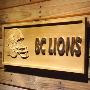 British Columbia Lions Helmet Wood Sign - Legacy Edition
