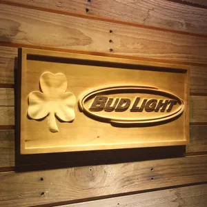 Bud Light Shamrock Outline Wood Sign