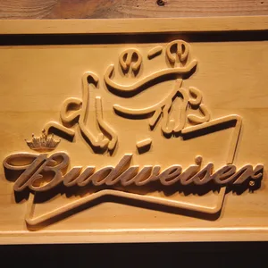 Budweiser Frog Wood Sign