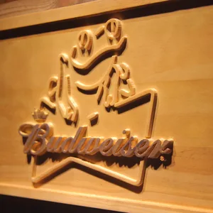 Budweiser Frog Wood Sign