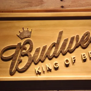 Budweiser King of Beers Slanted Wood Sign