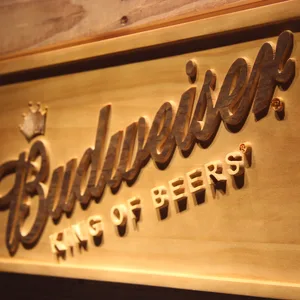 Budweiser King of Beers Slanted Wood Sign