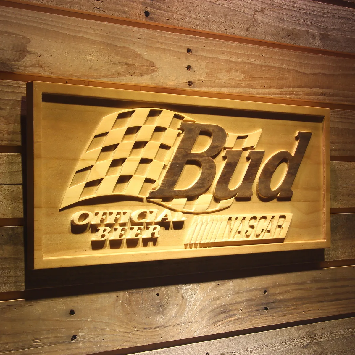 Budweiser NASCAR Wood Sign